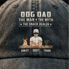The Man The Myth The Snack Dealer, Personalized Washed Cap, Custom Gifts For Dog Dad