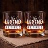 Legend Has Retired, Engraved Rock Glass, Retirement Gifts