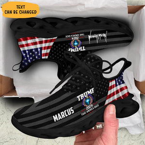 Trump Eagle US Flag MaxSoul Shoes, Personalized Trump Sneakers, Trump Shoes, Election 2024