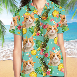 Pet Face Tropical Fruits Hawaiian Pattern, Personalized Hawaiian Shirt, Custom Photo