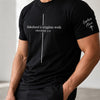 Personalized Christian Dad Shirt, Fatherhood Is Kingdom Work Shirt, Gift For Religious Dad, Chest & Sleeve Custom Design