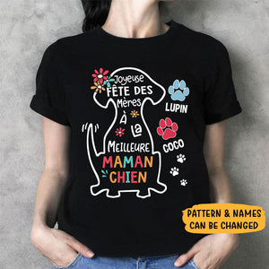 T Shirt Personnalisé Pas Cher, Joyeuse Fête Des Mères À La Meilleure Maman Chien, French Custom Shirt, Personnalisation Tee Shirt, Cadeau Personnalisé Homme, Cadeau Personnalisé Femme
