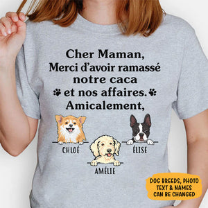 T Shirt Personnalisé Pas Cher, Merci D’avoir Ramassé Mon Caca Et Mes Affaires, Amicalement, French Custom Shirt, Personnalisation Tee Shirt, Cadeau Personnalisé Femme Homme