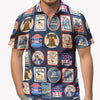 Patriotic America 250 Hawaiian Shirt, Vintage Stamp Print Button Up Shirt, 4th Of July USA, 250th Anniversary Of The USA Hawaiian Shirt