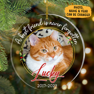 A Best Friend Is Never Forgotten, Personalized Shape Ornament, Memorial Gifts, Custom Photo