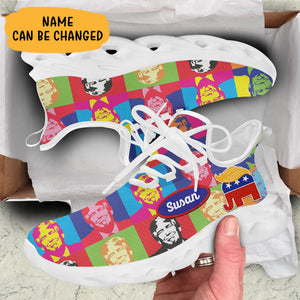 Retro Trump Republican Logo MaxSoul Shoes, Personalized Trump Sneakers, Trump Shoes, Election 2024