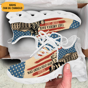 Vintage American Statue Of Liberty Trump 2024 MaxSoul Shoes, Personalized Trump Sneakers, Trump Shoes, Election 2024