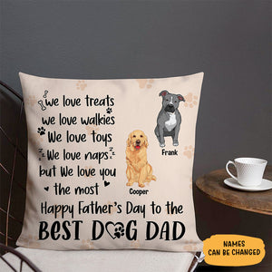 I Love Treats I Love Walkies, Personalized Pillow, Custom Gifts For Dog Lovers