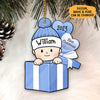 Baby Gift, Personalized Christmas Shaped Ornament, Baby First's Christmas