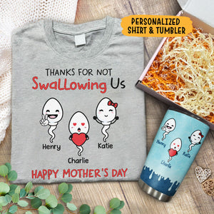 Mother's Day Gift Combo Swallowing Us, Personalized Shirt And Tumbler, Gift For Mom