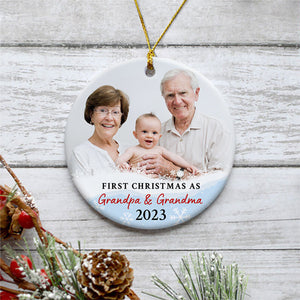 First Christmas Grandparent, Baby's First Christmas, Personalized Christmas Ornaments, Custom Photo Gift
