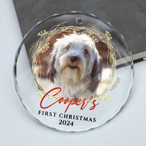 Pet First Christmas, Personalized Glass Ornament, Pet Ornament, Gift For Pet Lovers, Custom Photo