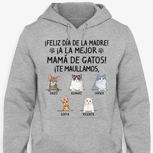 Camiseta Personalizada, ¡Feliz Día de la Madre! ¡A La Mejor Mamá De Gatos, Spanish Espanol Custom Shirt, Regalo Para Las Amantes De Los Gatos, T Shirts Para Crea