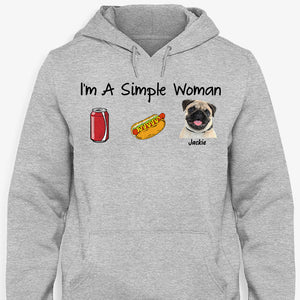 I'm Simple Woman Funny Shirt, Personalized Shirt, Gifts for Dog Mom Cat Mom, Custom Photo