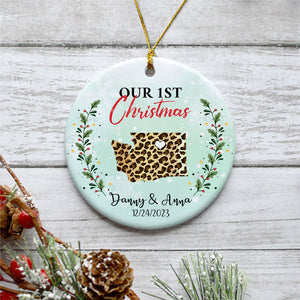 Our First Christmas, Personalized State Ornaments, Custom Christmas Gift