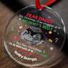 I'll Be Snuggled In Mommy's Belly, Personalized Glass Ornament, Custom Photo Gifts for Dad-to-be