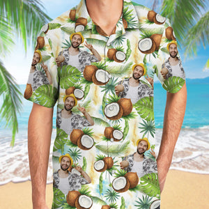 Tropical Fruits Hawaiian Pattern, Personalized Hawaiian Shirt, Custom Photo