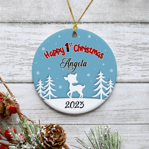 Happy First Christmas, Baby's First Christmas, Personalized Christmas Ornaments, Custom Ornament For Baby