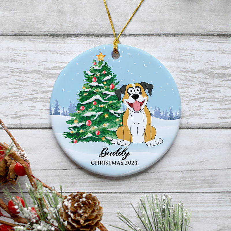 Christmas Tree Dog Ornament, Personalized Ornaments, Custom Gift for Dog Lovers