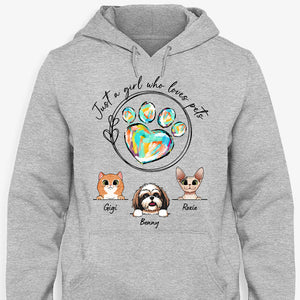 Just A Girl Who Loves Dogs Cats Pets, Personalized Shirt, Gifts For Pet Lovers