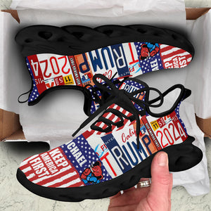 Trump Keep America First MaxSoul Shoes, Personalized Trump Sneakers, Trump Shoes, Election 2024