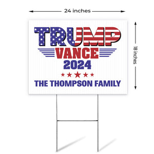 Trump Vance American Flag 2024, Personalized Yard Sign, Trump Sign, Election 2024