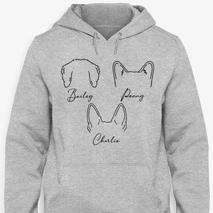 Dog Ears Outline Shirt, Personalized Shirt, Gift For Dog Lovers