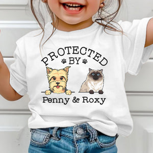 Protected By Dog Cat, Personalized Baby Clothes, Custom Baby Onesies, Baby Shower Gifts