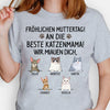 Fröhlichen Muttertag! An Die Beste Katzenmama! Ich Miaue Dich, German Custom Shirt, Personalisiertes Shirt für Katzenliebhaber, Personalisierte Geschenke