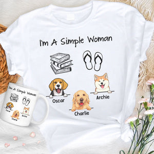 Gift Combo I'm A Simple Woman, Personalized Shirt And Mug, Gifts For Dog Lovers, Birthday Gift