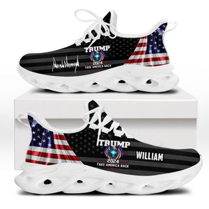Trump Eagle US Flag MaxSoul Shoes, Personalized Trump Sneakers, Trump Shoes, Election 2024