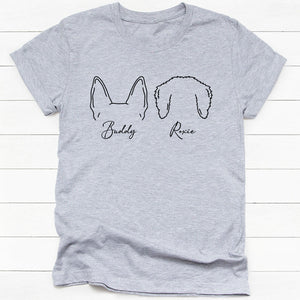 Dog Ears Outline Shirt, Personalized Shirt, Gift For Dog Lovers