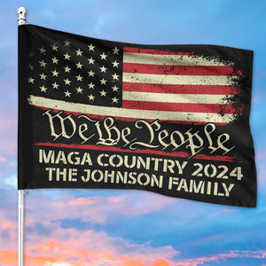 We The People MAGA Country Trump, Personalized House Flag, Gift For Trump Fans, Election 2024