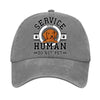 Service Human Hat, Printed Vintage Cotton Washed Cap, Gifts For Pet Lovers, Custom Photo