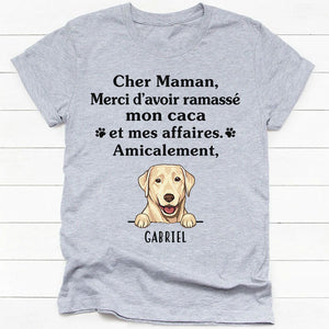 T Shirt Personnalisé Pas Cher, Merci D’avoir Ramassé Mon Caca Et Mes Affaires, Amicalement, French Custom Shirt, Personnalisation Tee Shirt, Cadeau Personnalisé Femme Homme