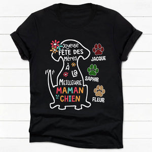 T Shirt Personnalisé Pas Cher, Joyeuse Fête Des Mères À La Meilleure Maman Chien, French Custom Shirt, Personnalisation Tee Shirt, Cadeau Personnalisé Homme, Cadeau Personnalisé Femme