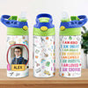 I'm Kind Smart Brave Confident, Personalized Water Bottle With Straw, Back To School Gift For Kid, Custom Photo