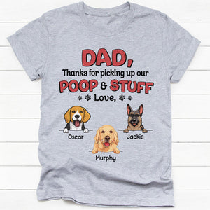 Dad Mom Thanks For Picking Up My Poop, Personalized Shirt, Gifts For Dog Lovers, Custom Photo