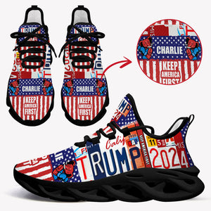 Trump Keep America First MaxSoul Shoes, Personalized Trump Sneakers, Trump Shoes, Election 2024