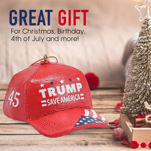 Save America Trump Red Cap Ornament, Christmas Ornaments, Election 2024