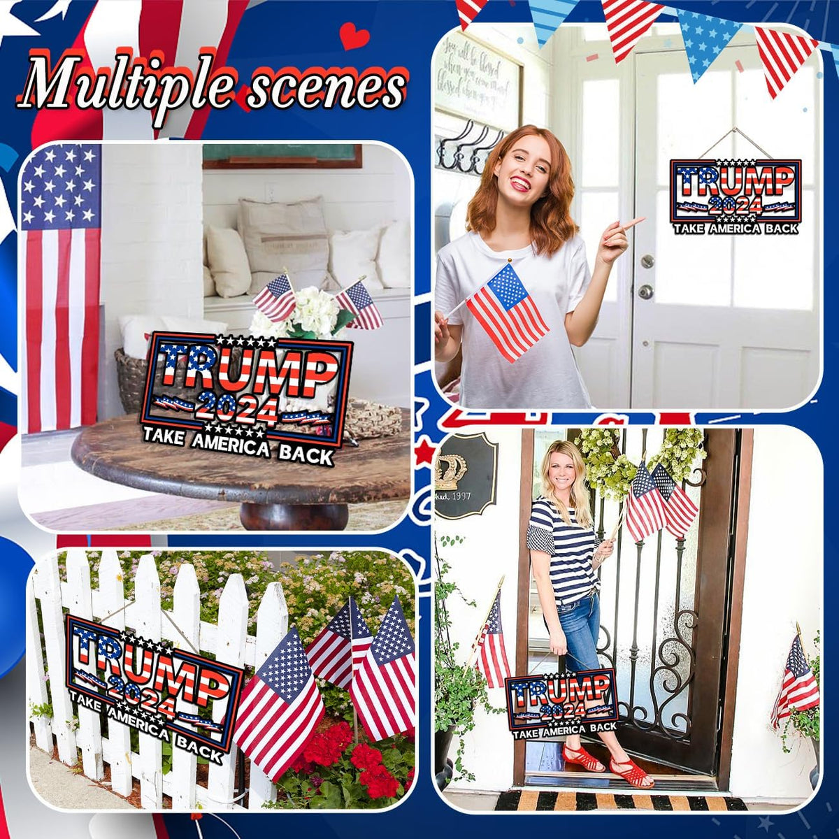 Trump Take American Back 2024 Wooden Hanging Signs, Election 2024