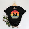 Retro Cat Unisex T-Shirt, Dark Colors Version, Funny Cat Shirt, Cat Mom Cat Dad Gift, Cat Lover Shirt, Vintage Cat Shirt