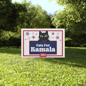 Cat For Kamala 2024 Yard Signs, Gift Kamala Harris Supporters, Kamala Harris Sign, Election 2024