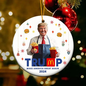 Trump Make America Great Again 2024 Ornament, Christmas Gifts For Trump Fans, Election 2024