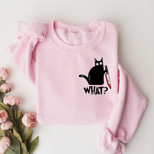 Halloween Black Cat Sweatshirt, Cute Cat Halloween Sweatshirt, Cat Mom Cat Dad Gift, Gift for Cat Lovers