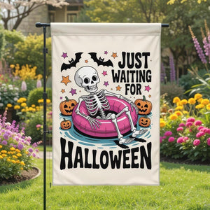 Summerween Garden Flag Skeleton Yard Decor Funny Summer Garden Decor Trendy Outdoor Sign Halloween Lawn Decor Summer Halloween Yard Flag