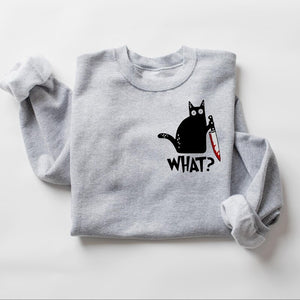 Halloween Black Cat Sweatshirt, Cute Cat Halloween Sweatshirt, Cat Mom Cat Dad Gift, Gift for Cat Lovers