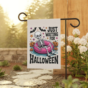 Summerween Garden Flag Skeleton Yard Decor Funny Summer Garden Decor Trendy Outdoor Sign Halloween Lawn Decor Summer Halloween Yard Flag