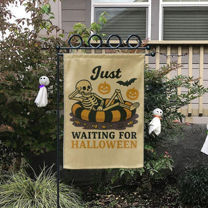 Just wait for Halloween, Summerween Garden Flag Skeleton Yard Decor Funny Summer Garden Decor
