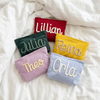 Custom Chenille Travel Makeup Bag, Personalized Corduroy Name Toiletry Bag, Gift For Her